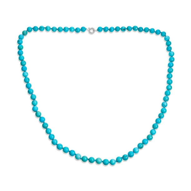Blu delicate glass beaded necklace minimalist jewelry simple turquoise